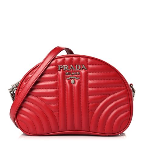 PRADA Soft Calfskin Impunture Diagramme Dome Crossbody 